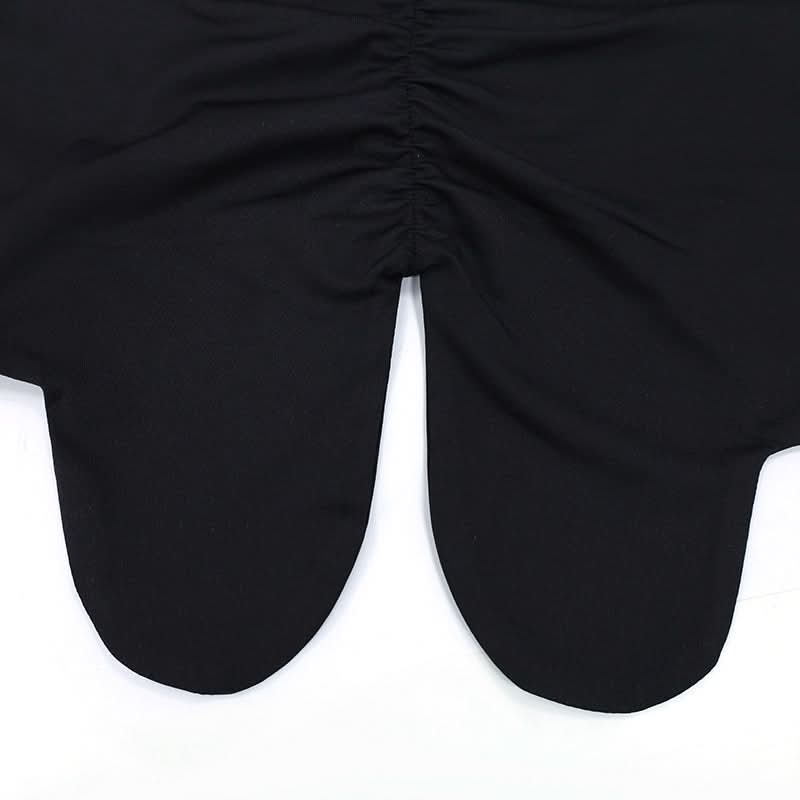 Halter self tie ruched slit backless top