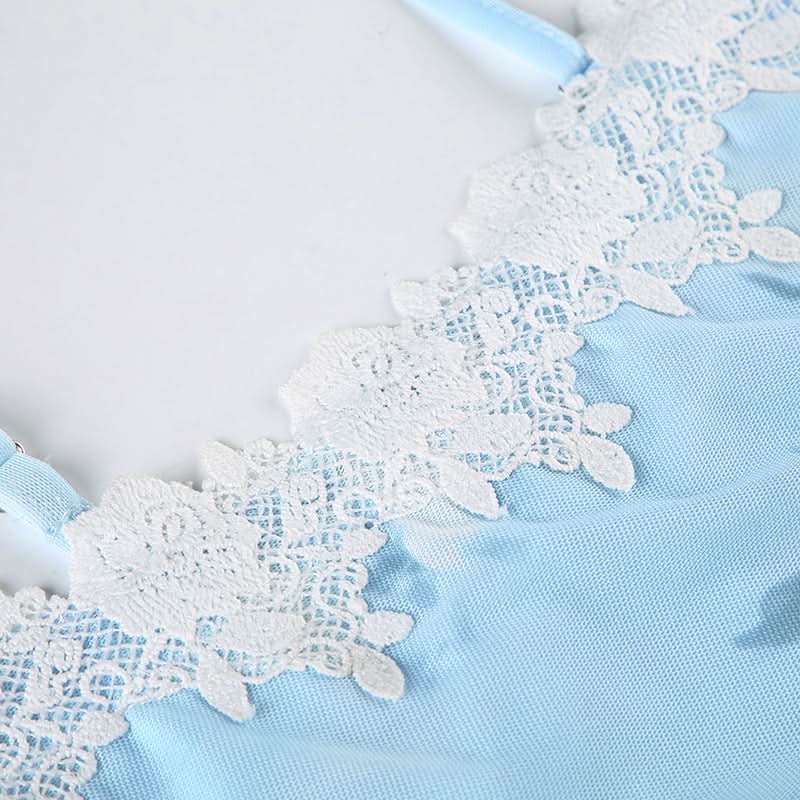 Ruched lace hem print mesh cami maxi dress