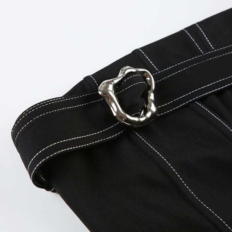 Corset irregular backless buckle tube top