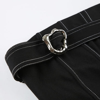 Corset irregular backless buckle tube top