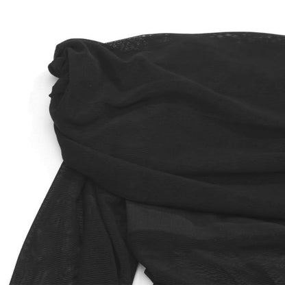 Off shoulder long sleeve mesh maxi dress