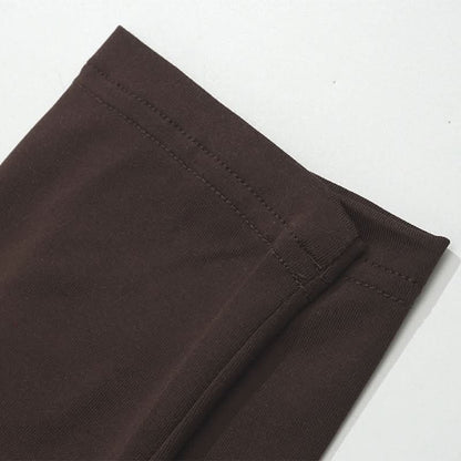 Crewneck long sleeve ruched solid maxi dress