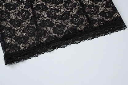 U neck lace cami mini dress