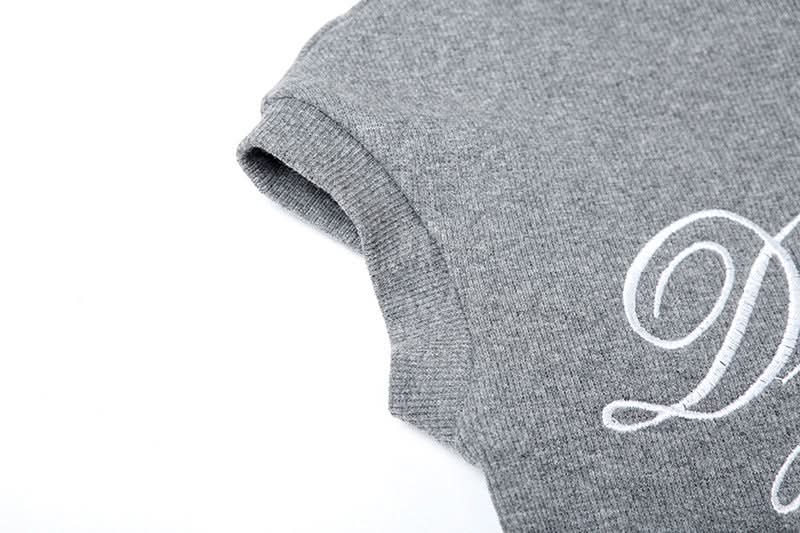 Crewneck letter embroidery short sleeve top