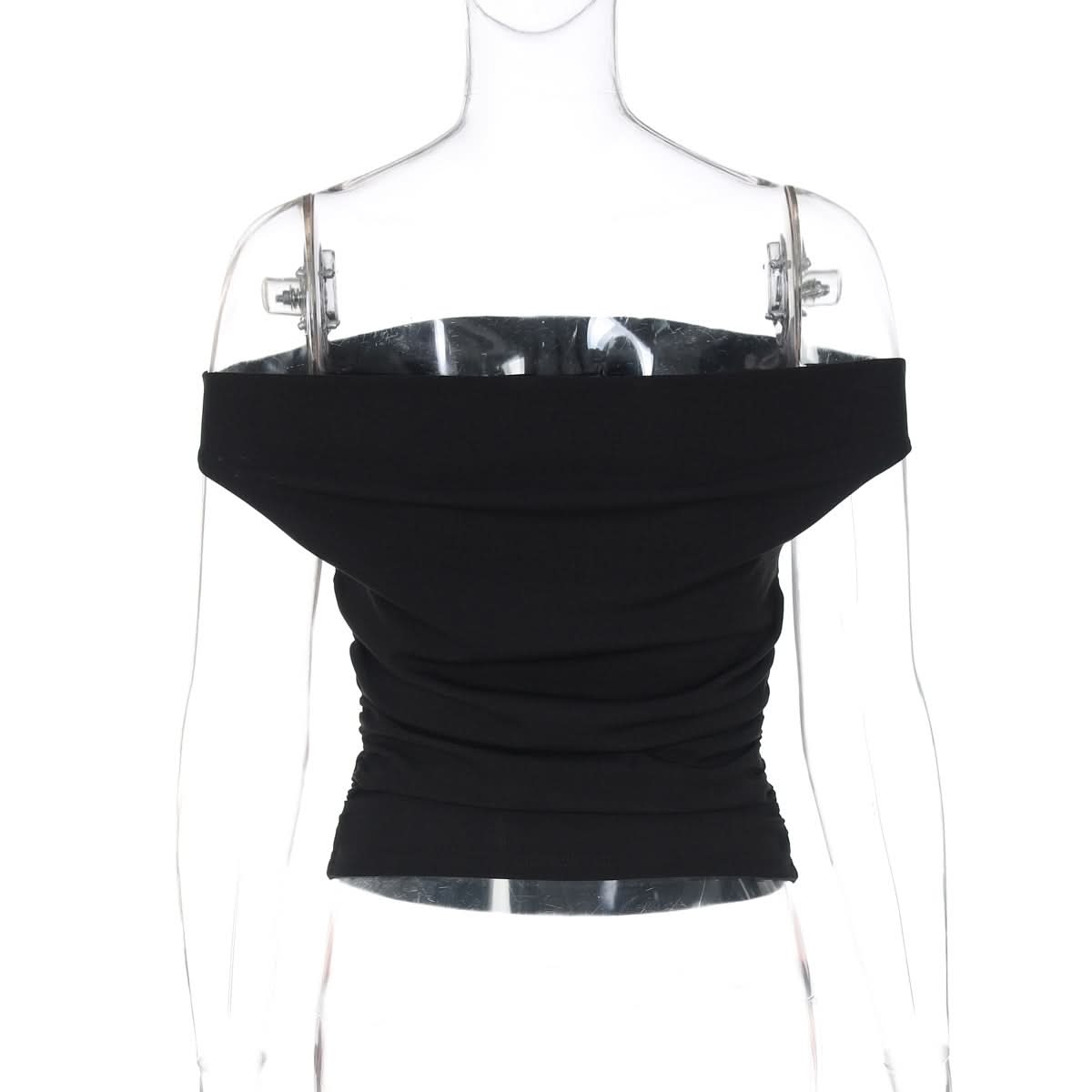 Off shoulder ruched flower pattern top