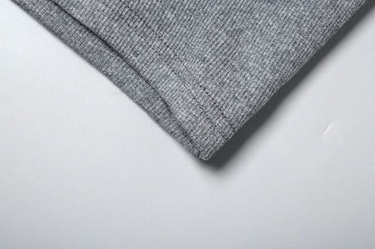 Knitted patchwork contrast mini skirt