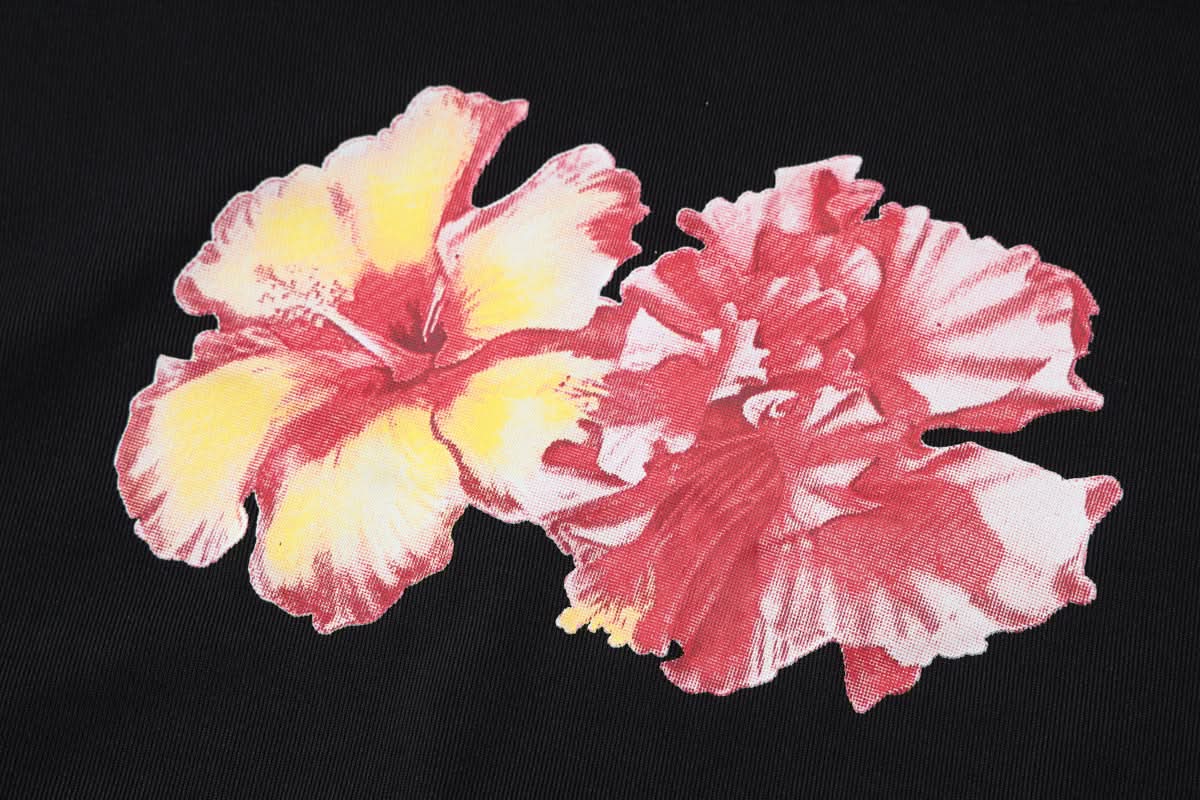 Off shoulder ruched flower pattern top