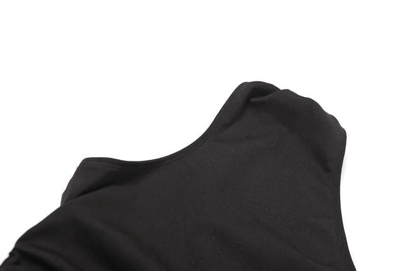 One shoulder hollow out slit ruffle maxi dress