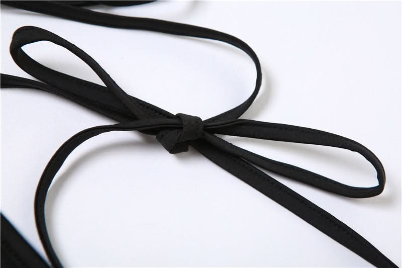 Halter mesh irregular backless top