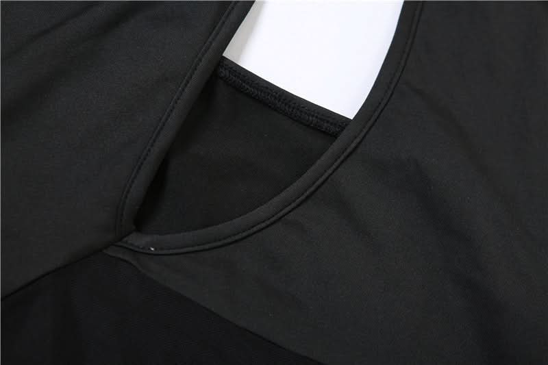 Halter mesh irregular backless top