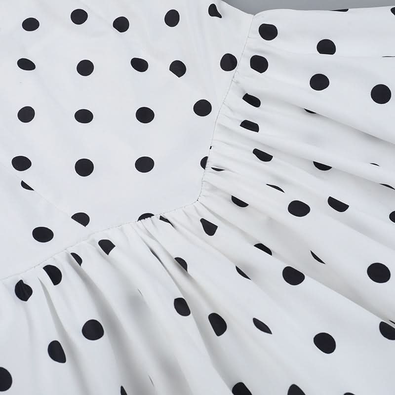 Polka dot halter mini dress