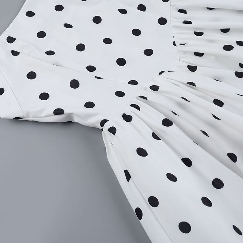 Polka dot halter mini dress