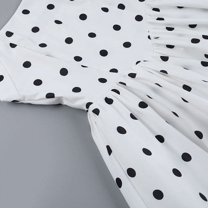 Polka dot halter mini dress
