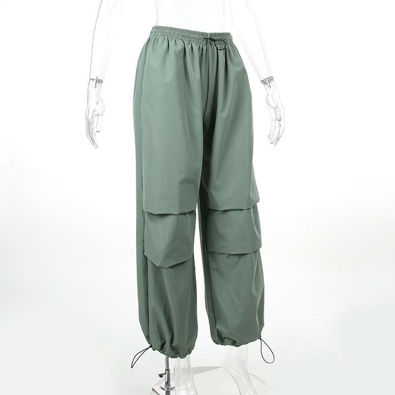 Drawstring high rise cargo pant