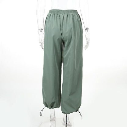 Drawstring high rise cargo pant
