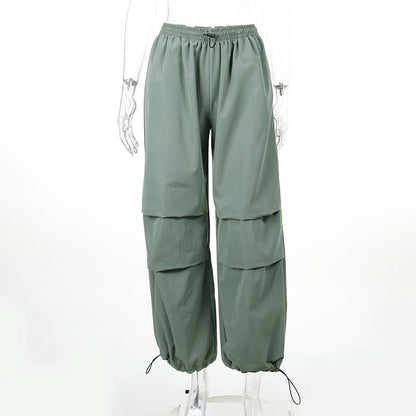 Drawstring high rise cargo pant