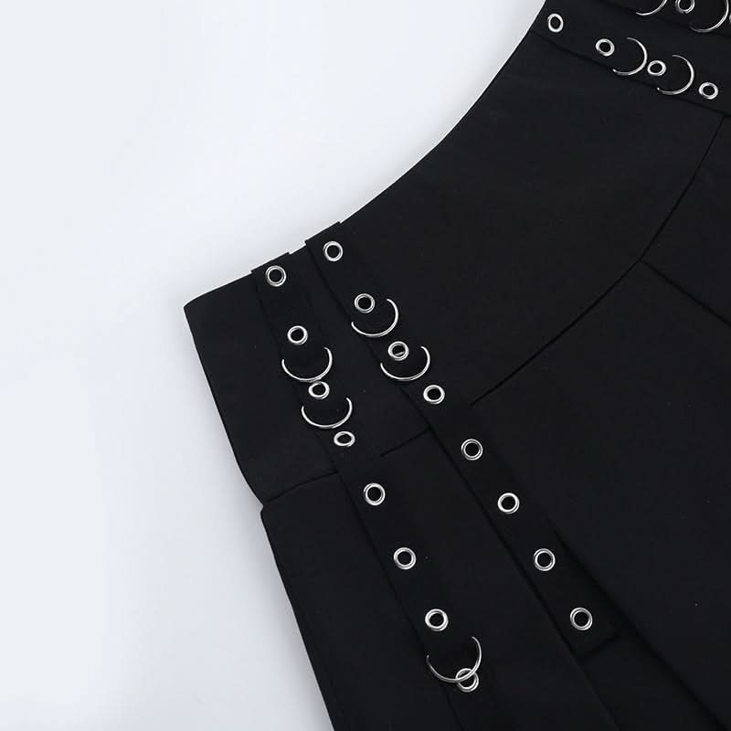 Pleated lace hem mini skirt