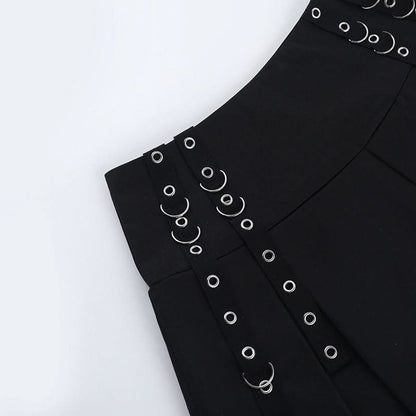 Pleated lace hem mini skirt