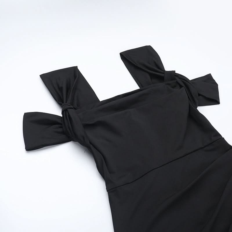 Off shoulder high slit maxi dress