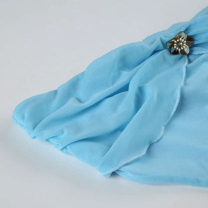 Hollow out high slit mesh tube cut out maxi dress