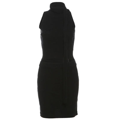 Crewneck sleeveless solid mini skirt set