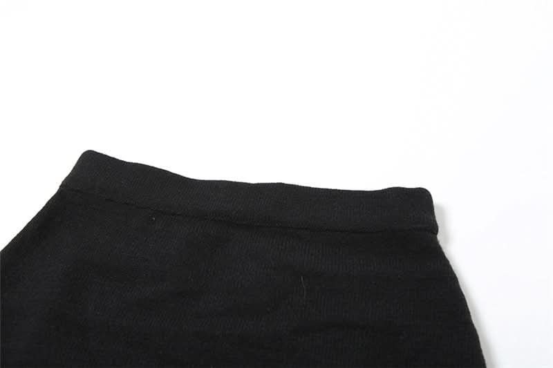 Crewneck sleeveless solid mini skirt set