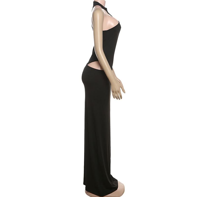 Crewneck button solid maxi skirt set