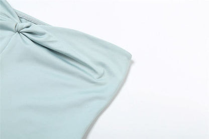 Sweetheart neck ruched solid tube crop top