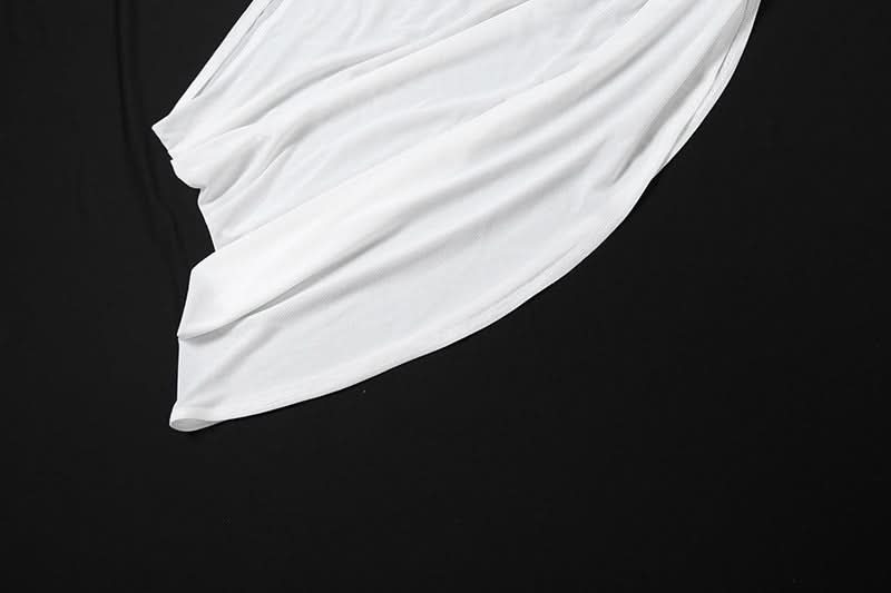 Halter hollow out flower applique irregular cut out top