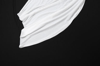 Halter hollow out flower applique irregular cut out top