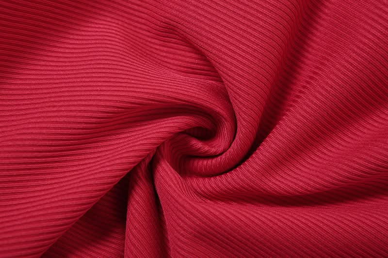 Off shoulder ribbed ruffle irregular mini skirt set