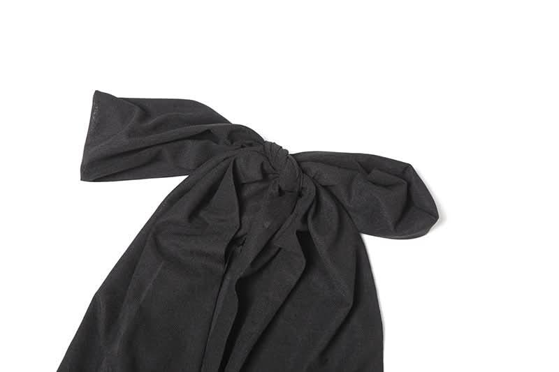 Ruched square neck backless self tie cami top