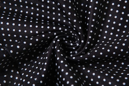 Self tie polka dot hollow out v neck cut out top