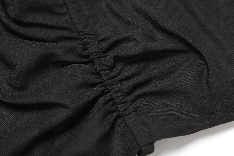 Ruched square neck backless self tie cami top