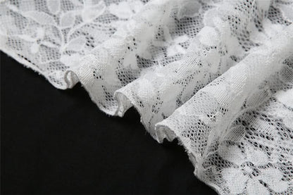 Lace cap sleeve v neck solid crop top