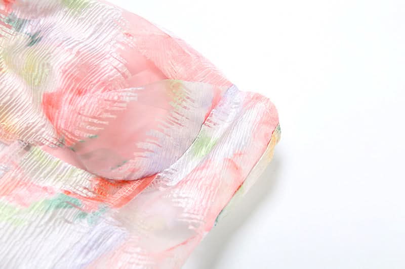 Print zip-up backless contrast tube top