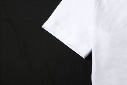 Short sleeve one shoulder letter pattern top