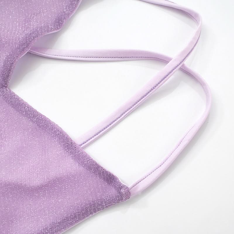 V neck cross back bowknot cami maxi dress