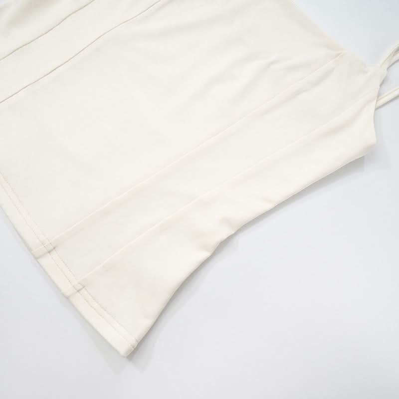 Square neck halter backless solid cami top