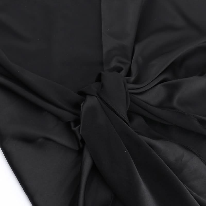 One shoulder ruched irregular satin maxi dress