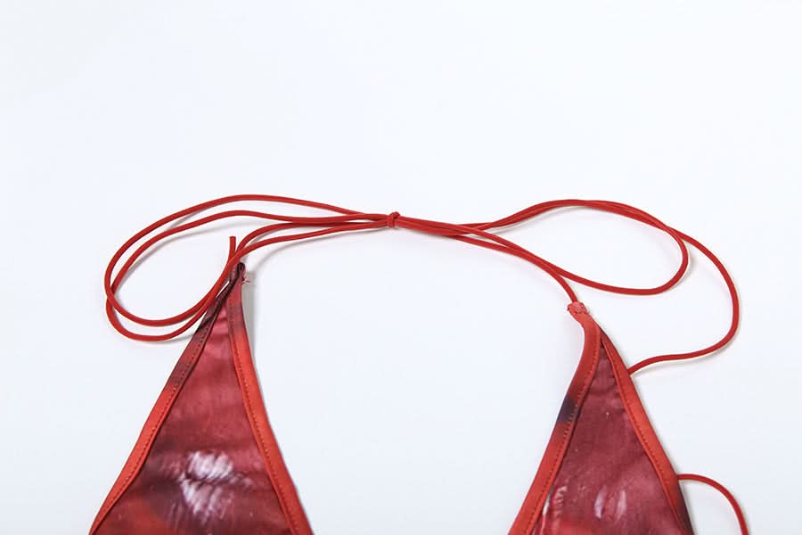 Halter self tie slit metal chain print maxi dress