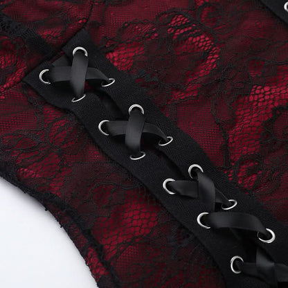 Ruffle lace up lace backless cami maxi dress