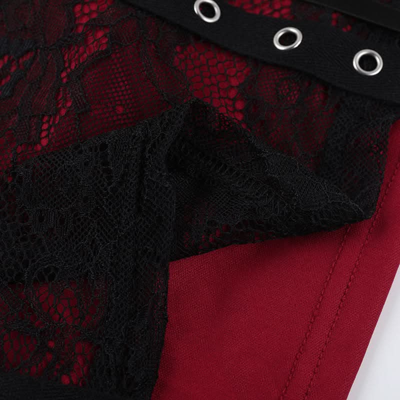 Ruffle lace up lace backless cami maxi dress