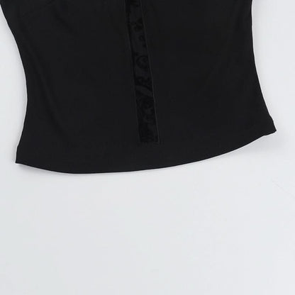 Cross print backless solid tube top