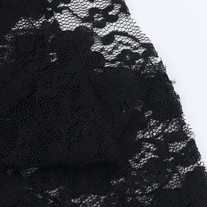 Irregular lace patchwork solid midi skirt