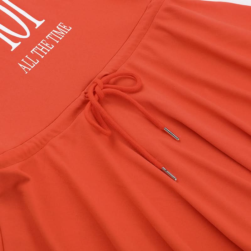 Self tie letter pattern backless tube mini dress