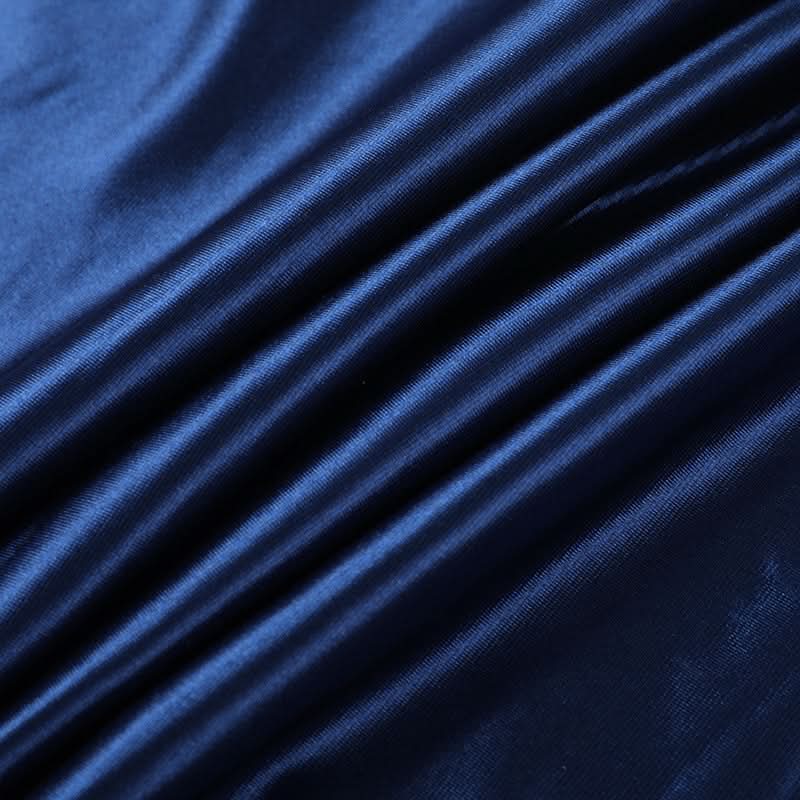 Zip-up satin slit v neck ruched cami maxi dress