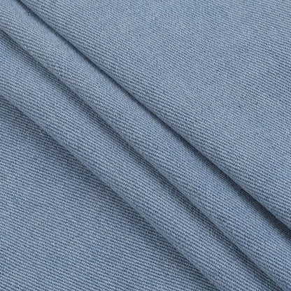 Raw hem button pocket denim mini skirt