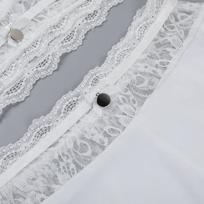 Halter self tie lace hem bowknot maxi skirt set