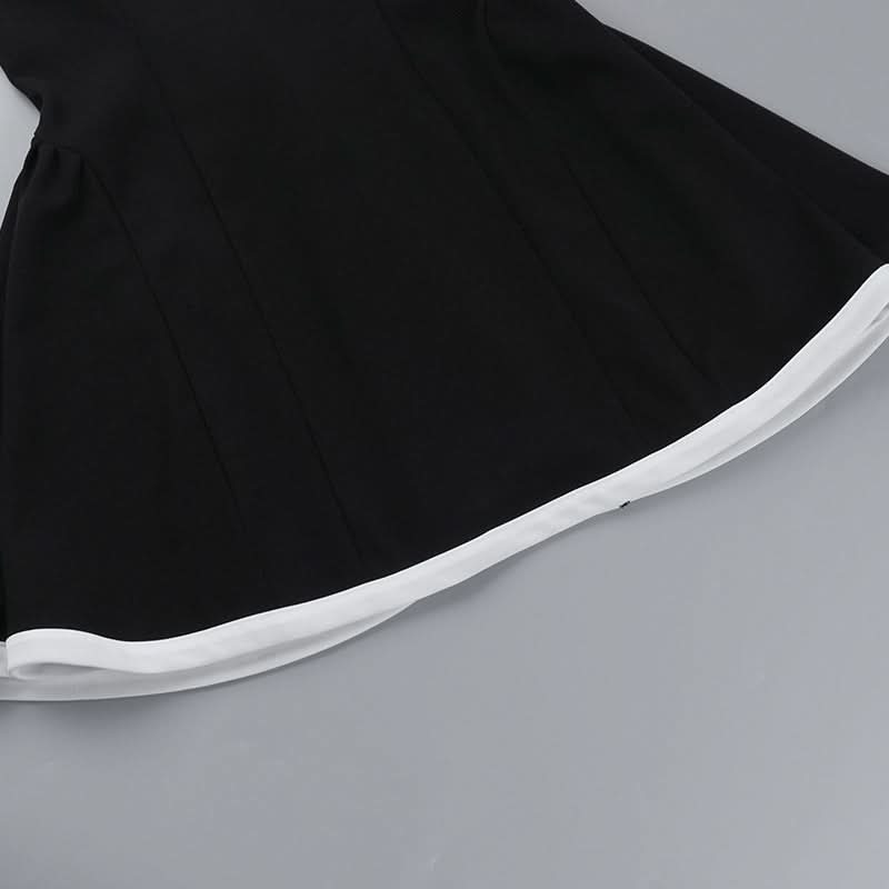 Off shoulder zip-up contrast tube mini dress